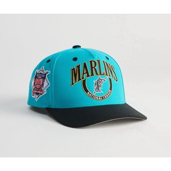 Mitchell & Ness Crown Jewels Pro Miami Marlins snapback hat New Teal Logo - Picture 4 of 4